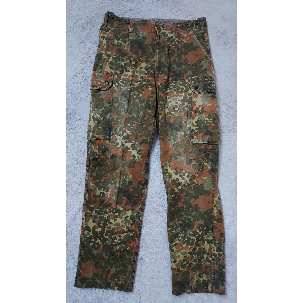 German Military Pants Men 32x30 Cargo Combat Tactical Bundeswehr Flecktarn Camo